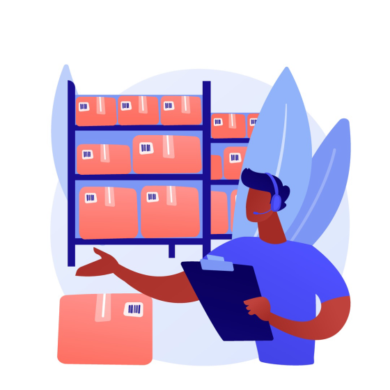 倉庫内でRFIDタグ付き商品を自動スキャンしている様子。リアルタイムで在庫数を把握し、99%以上の精度を実現する自動在庫管理システム