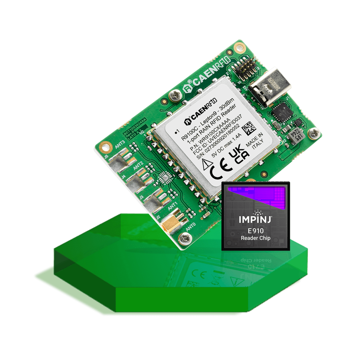 CAEN Lepton9 E910 1ポート銅仕様RFIDモジュール・最高級放熱設計・連続高負荷対応