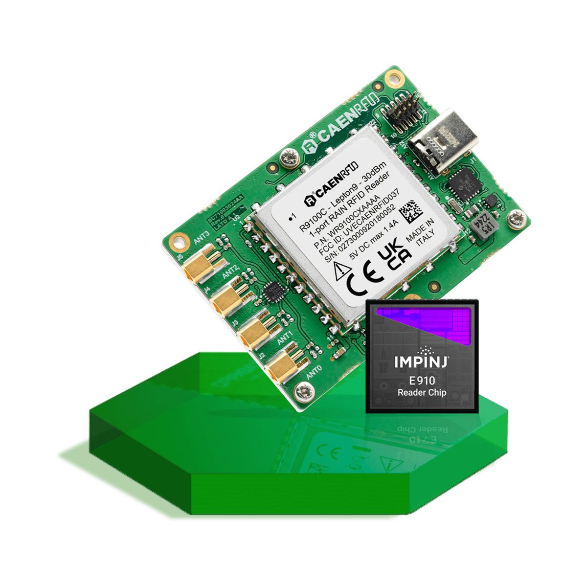 CAEN Lepton9 E910 4ポート銅仕様RFIDモジュール・最高耐久性・重要施設24/7稼働