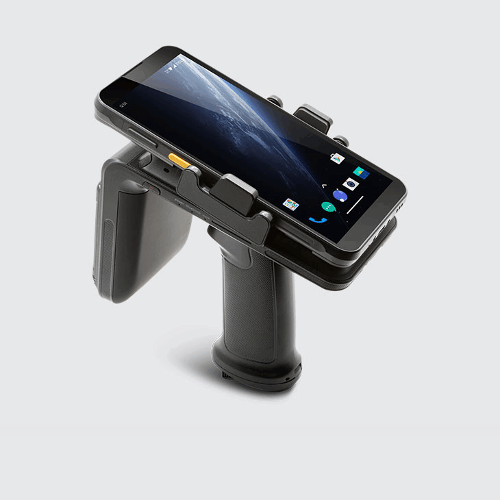 Chainway R6 RFIDスレッドリーダー スマートフォン装着・斜め