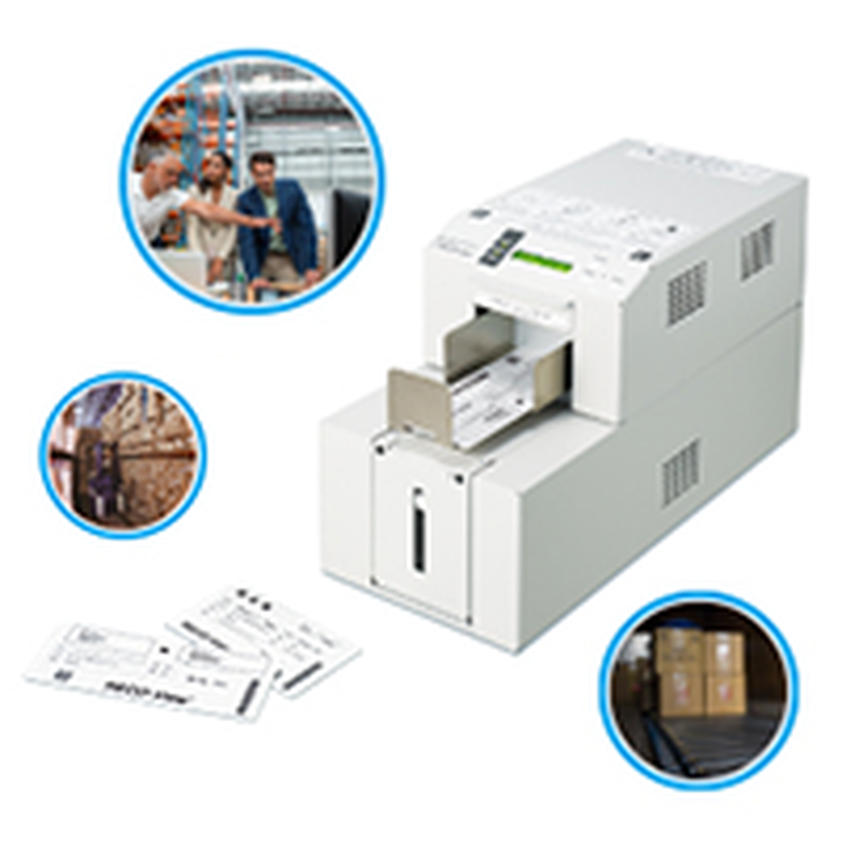 RICOH RECO-View RFID Printer with printed RECO-View tags