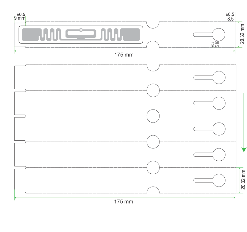 SIVA Flora Loop Lock Tag 寸法図