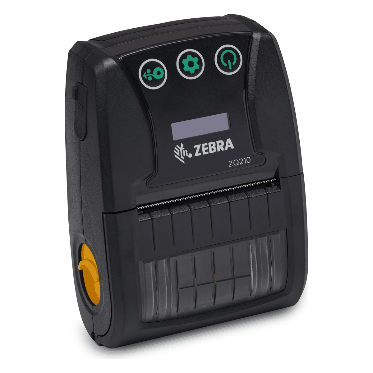 Zebra ZQ210 2インチ幅モバイルプリンタ 右斜め前から見た製品外観（白背景）